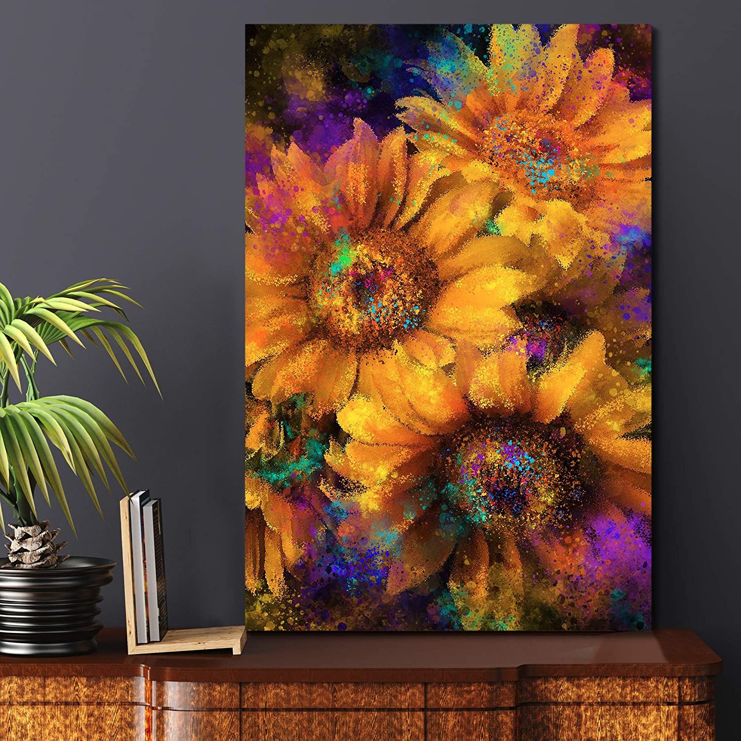 Wall26 Canvas Wall Art Sunflower Painting Wall Decor Stretched And With Regard To Recent Sunflower Metal Framed Wall Art (View 4 of 20)
