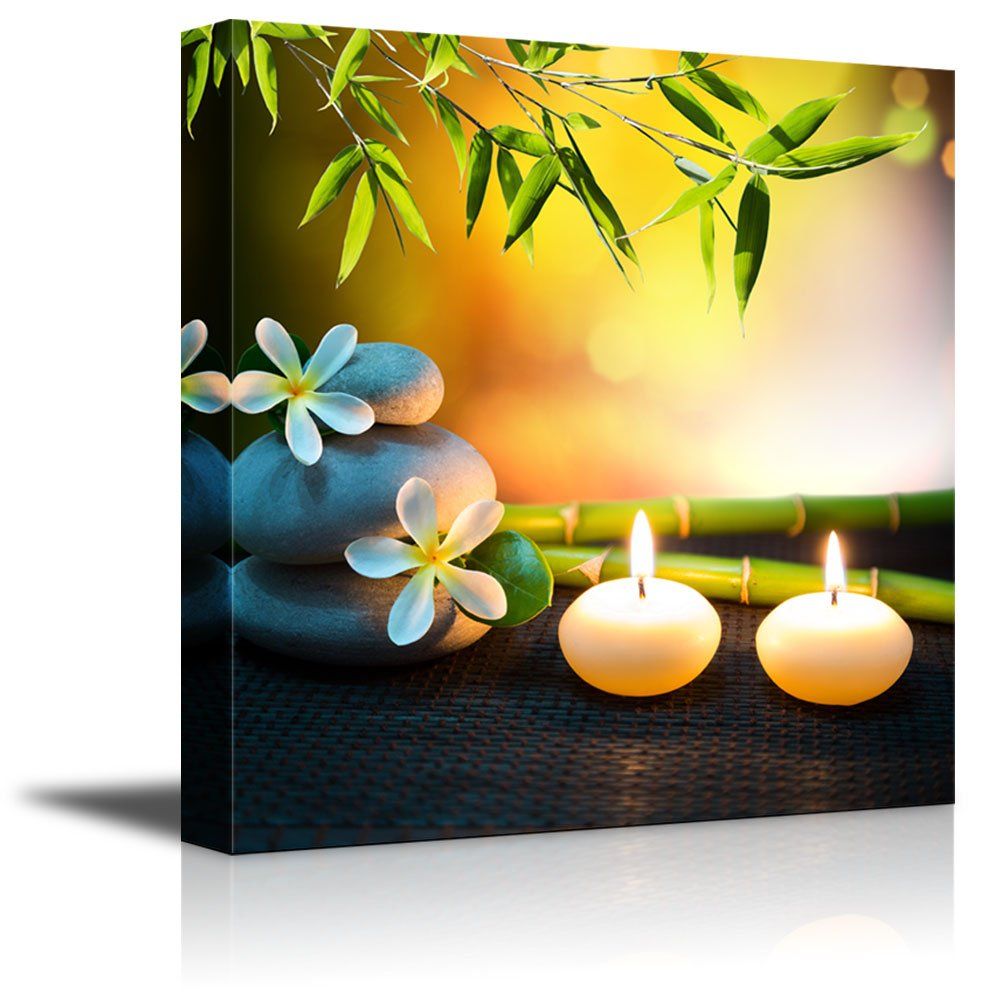 Wall26 Relaxing Spa With Zen Stones Burning Candles And Fresh Bamboo With 2017 Zen Life Wall Art (View 11 of 20)