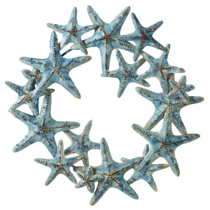 Weathered Starfish Metal Wreath – $99.95 Layered Metal Starfish In A With 2017 Starfish Wall Art (Gallery 19 of 20)