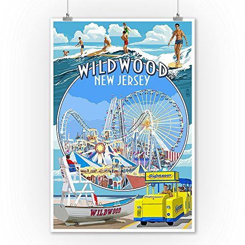 Wildwood, New Jersey – Montage (9x12 Collectible Art Print, Wall Decor For Most Up To Date New Jersey Wall Art (View 6 of 20)