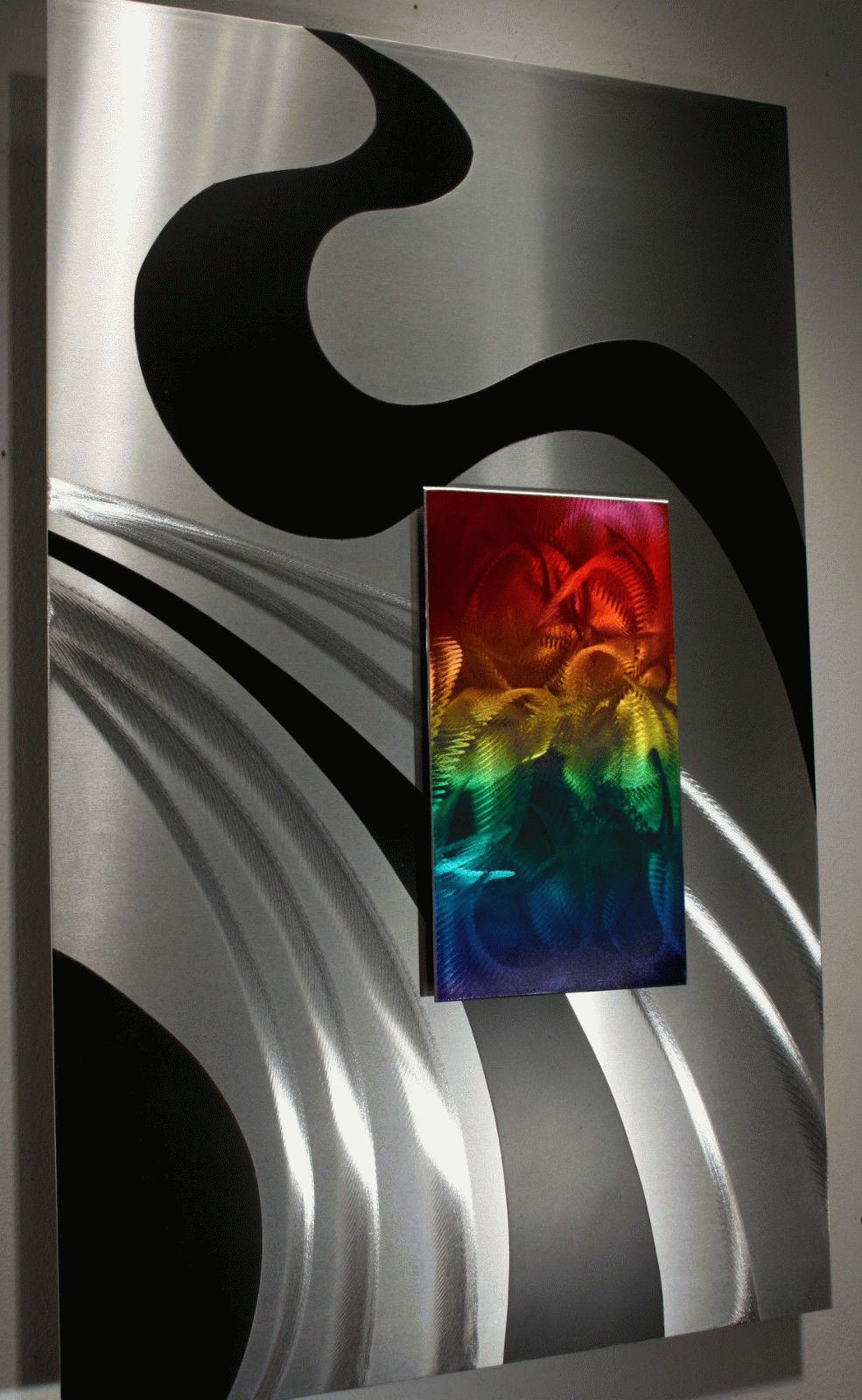 Wilmos Kovacs – Modern Abstract Unique Metal Sculpture Rainbow Art Wall In Current Sparks Metal Wall Art (View 10 of 20)