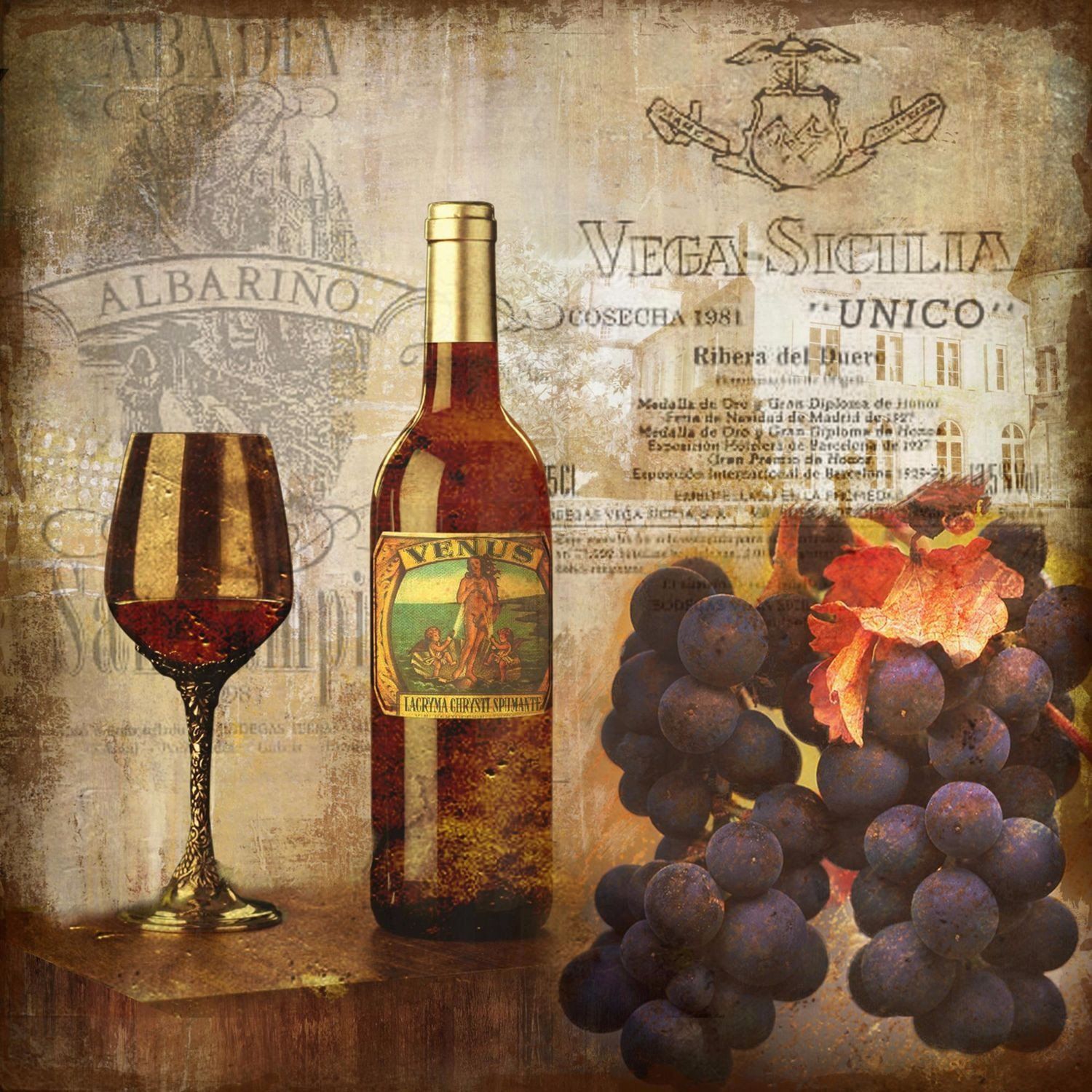 Wine And Grapes Vintage Art – Canvas Prints | Wine Wall Decor, Square Within Most Current Grapes Wall Art (View 3 of 20)