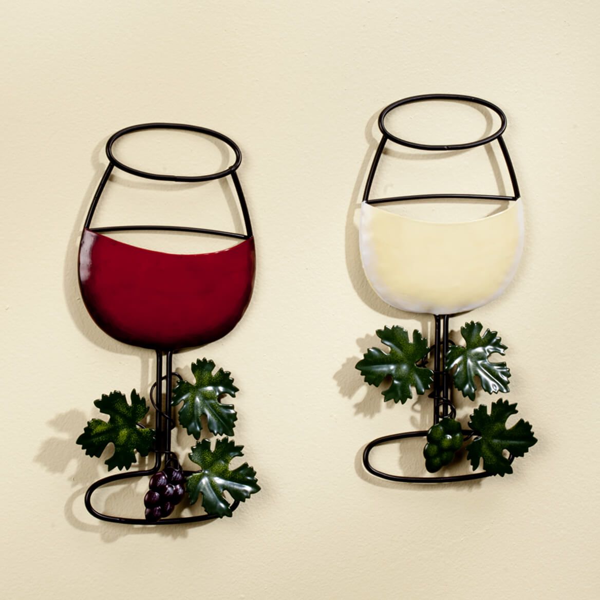 Wine Glass Wall Hanging – Wine Wall Décor – Set Of Two In 2017 Wine Wall Art (View 18 of 20)