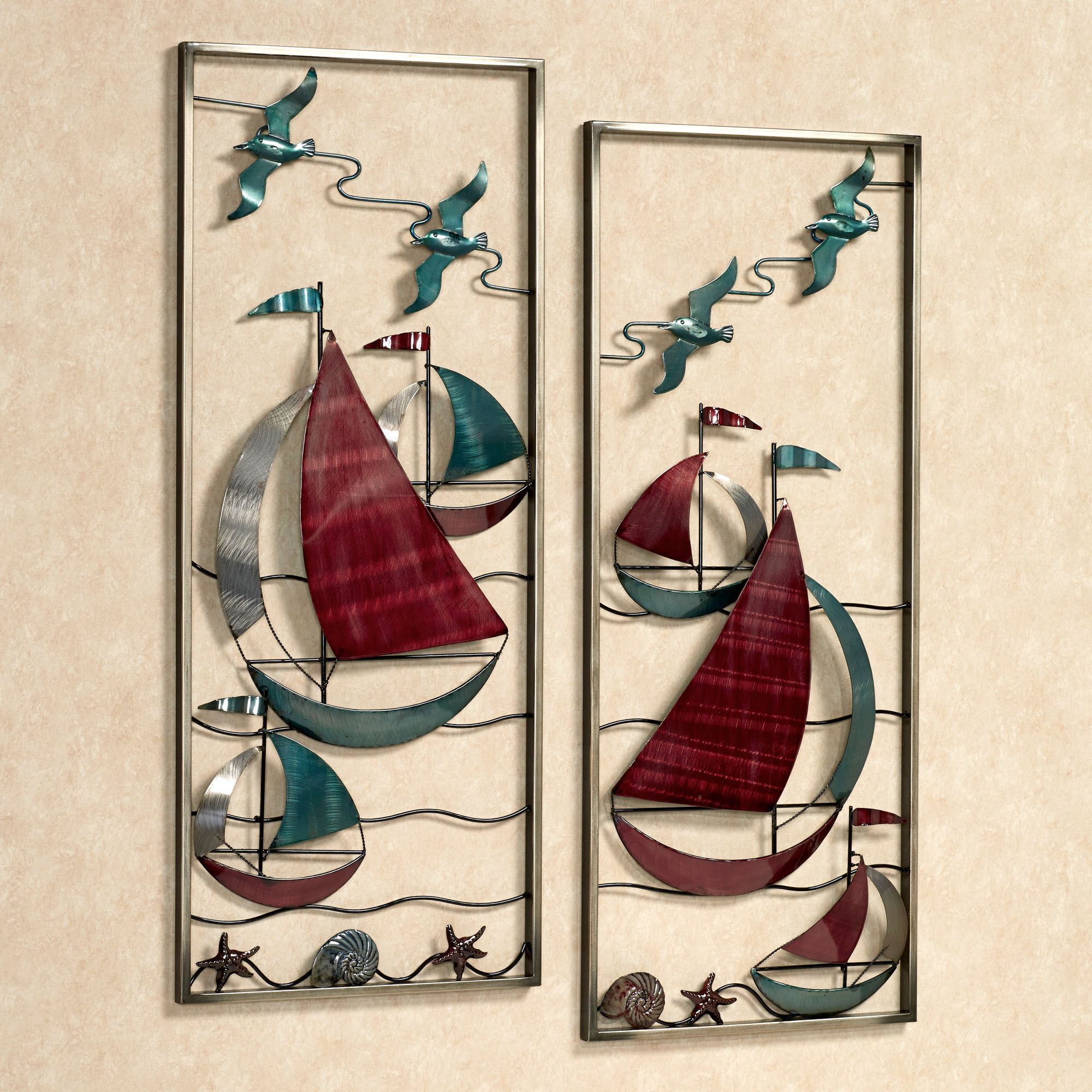 With The Sea Metal Sailboat Wall Art Panel Set | Sea Wall Art, Sailboat Pertaining To 2018 Ocean Metal Wall Art (View 10 of 20)