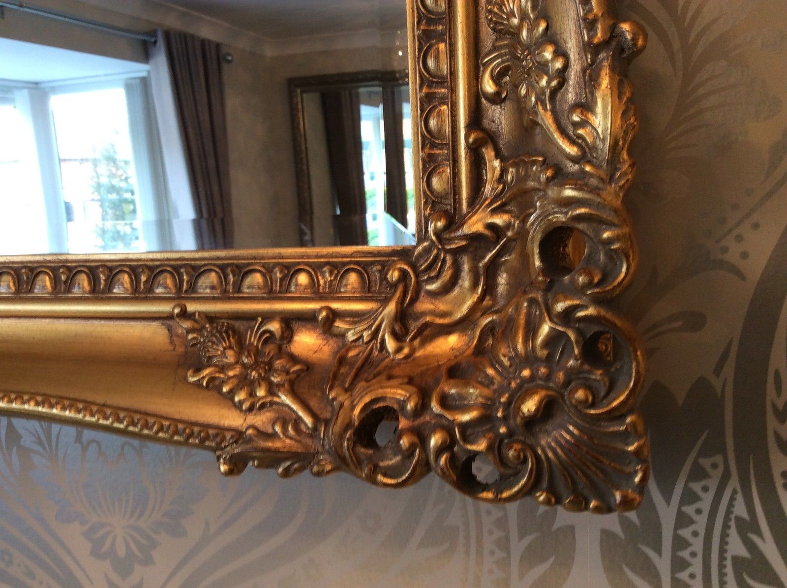 X Large Antique Gold Shabby Chic Ornate Decorative Wall Mirror Free Postage In Most Popular Gold Metal Mirrored Wall Art (View 13 of 20)