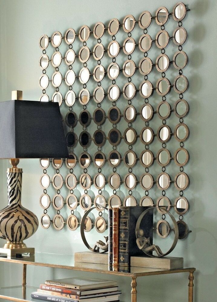 Xl 40" Anthropologie Wall Mirror Circles Metal Art Modern Moroccan With Newest Metal Mirror Wall Art (View 6 of 20)
