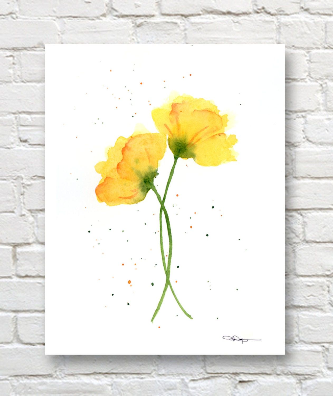 Yellow Poppies Art Print Flower Wall Decor Floral For 2017 Yellow Bloom Wall Art (View 15 of 20)