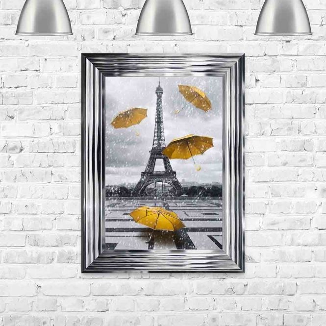 Yellow Umbrellas At The Eiffel Tower Paris Framed Wall Artshh For Most Up To Date Tower Wall Art (View 11 of 20)