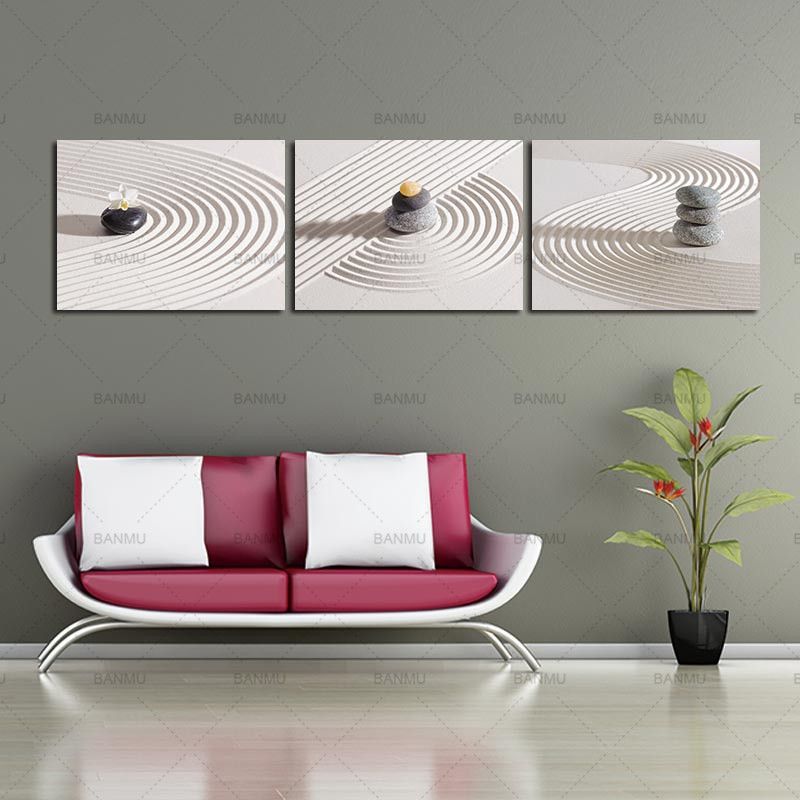 Zen Spa Stone Canvas Painting Wall Art Modern Print White Sand Canvas With Regard To Most Recently Released Zen Life Wall Art (View 4 of 20)
