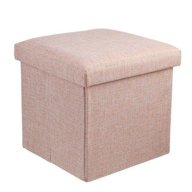 12 Inch Foldable Storage Ottoman Cube Footstool Footrest Toy Box Coffee Regarding Solid Cuboid Pouf Ottomans (View 10 of 20)