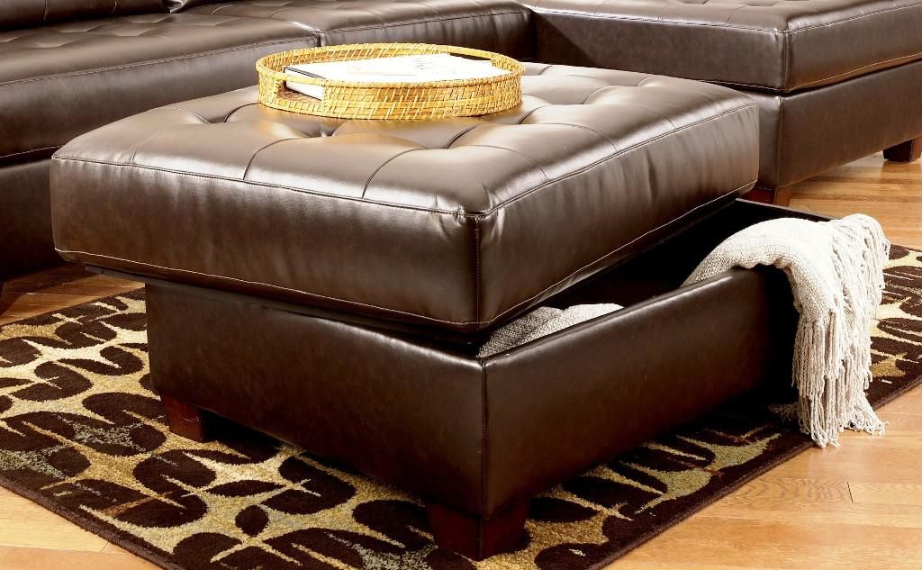 12 Round Tufted Leather Ottoman Coffee Table Inspiration Intended For Tufted Ottoman Console Tables (View 3 of 20)