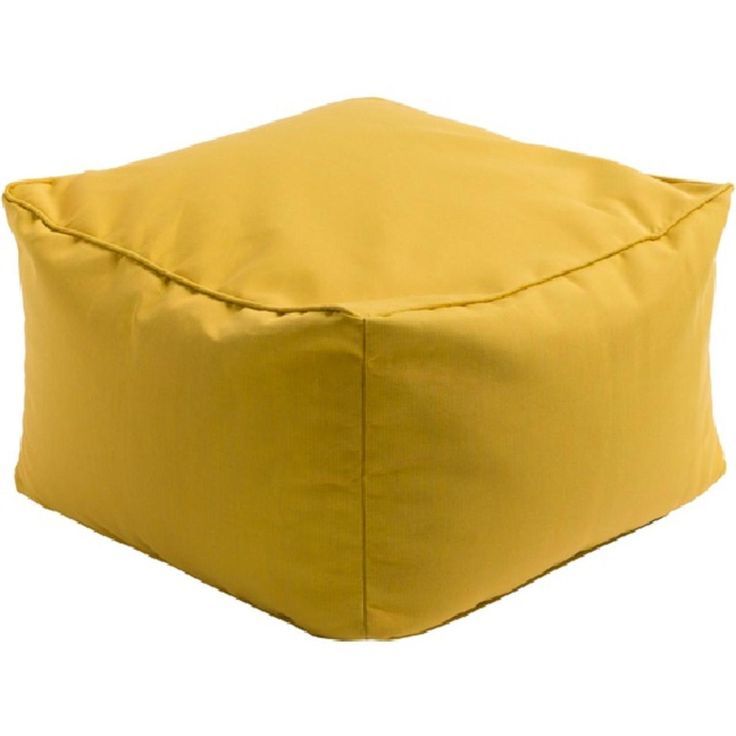 14 Piper Mustard Yellow Indoor/outdoor Decorative Square Pouf Ottoman Inside Mustard Yellow Modern Ottomans (View 1 of 20)