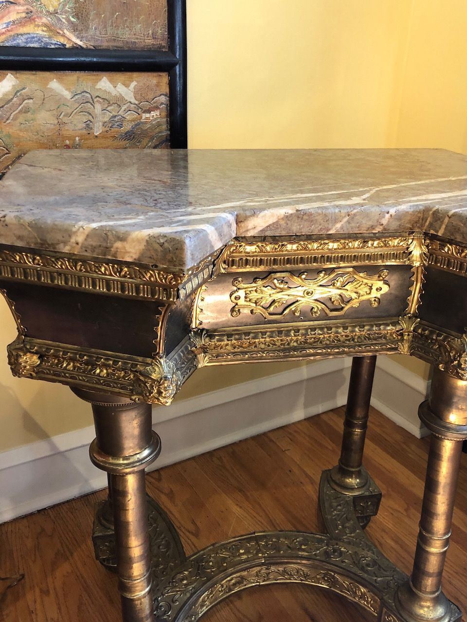19thc Marble Top Console Table – Balée Antiques & Design Regarding Marble Console Tables Set Of  (View 17 of 20)