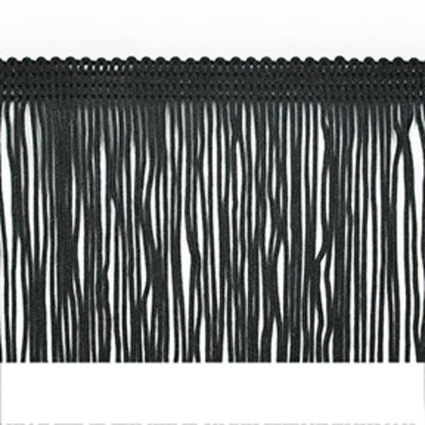 2" Chainette Fringe Trim Black (precut, 20 Yards) – Fabric Pertaining To Black Fabric Ottomans With Fringe Trim (View 20 of 20)