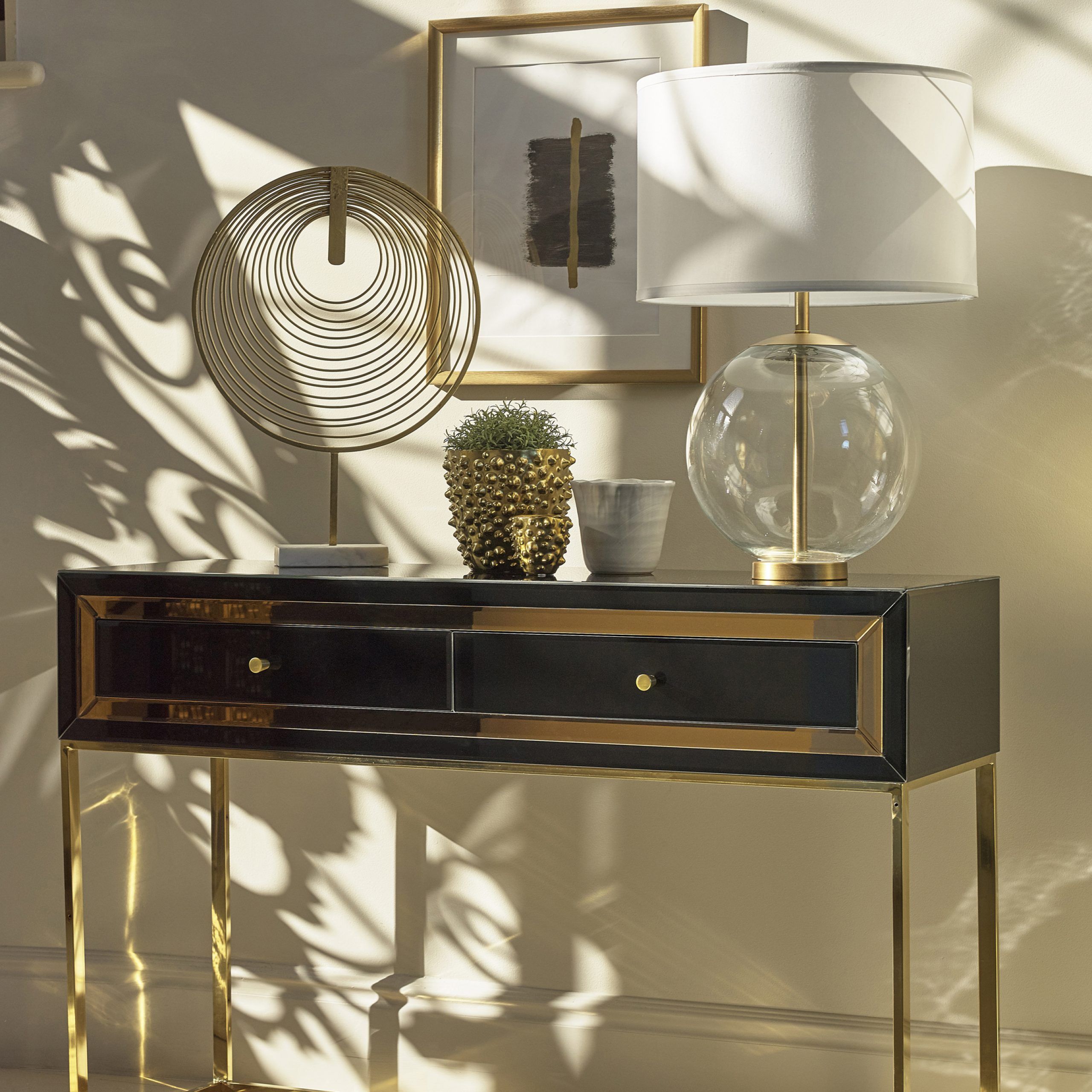 2 Drawer Console Table Black And Gold – Coaster Fine Furnitu Throughout Black And Gold Console Tables (View 15 of 20)