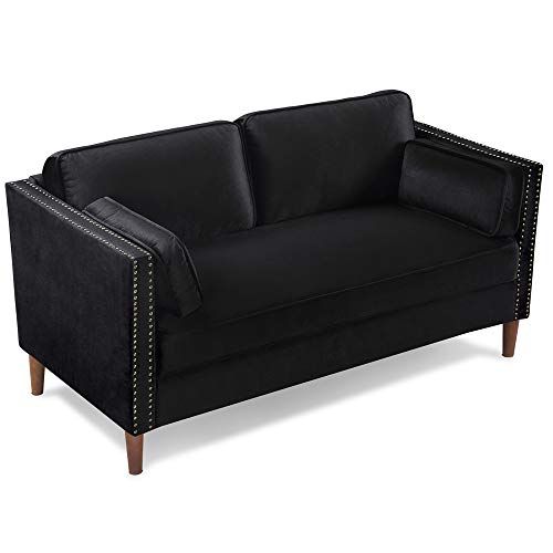 2 Seater Sofa Bed Line Fabric Sofa Couch Settee Sleeper,2seater Sofa With Regard To Black Metal And White Linen Ottomans Set Of  (View 10 of 20)