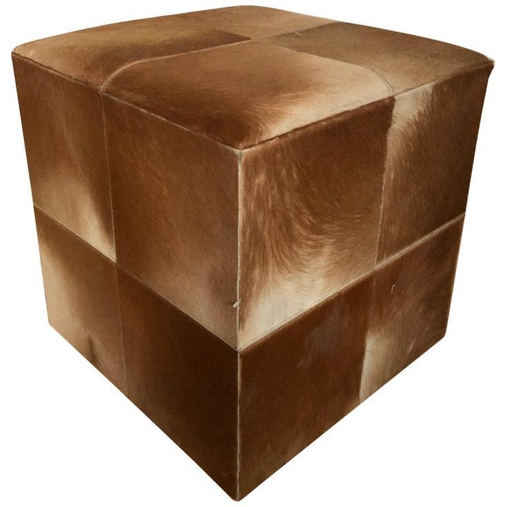 20th Century Cowhide Cube Ottoman Or Pouf In Light Brown Sale | Cube With Regard To Warm Brown Cowhide Pouf Ottomans (View 16 of 20)