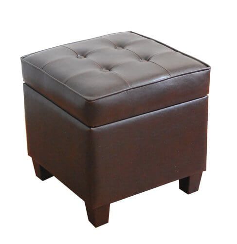 21 Brown Ottomans Under $100 (square, Rectangle & Round Styles) For Stripe Black And White Square Cube Ottomans (View 6 of 20)
