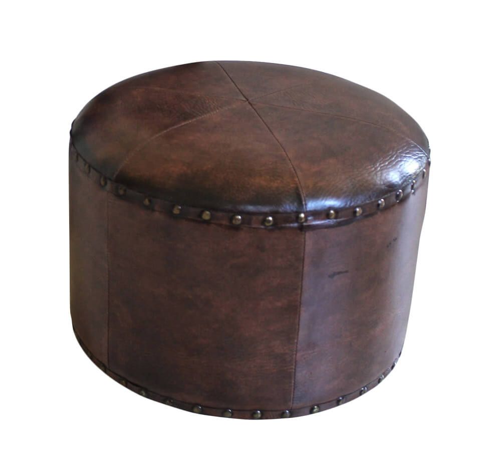 21 Brown Ottomans Under $100 (square, Rectangle & Round Styles) Throughout Beige And White Tall Cylinder Pouf Ottomans (View 10 of 20)
