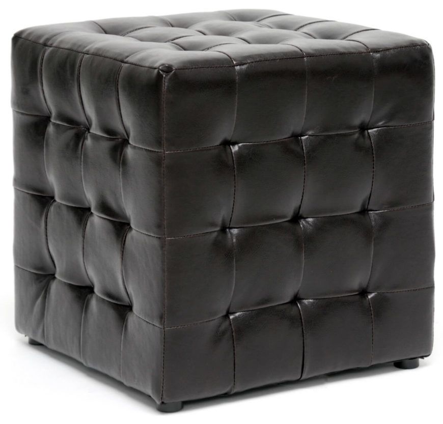 21 Brown Ottomans Under $100 (square, Rectangle & Round Styles) With Regard To Stripe Black And White Square Cube Ottomans (View 1 of 20)