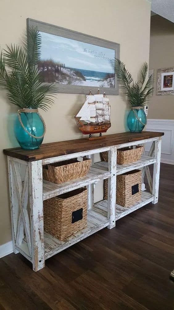 28 Breezy Beach Ideas For Bedroom Decor Inside Light Natural Drum Console Tables (View 14 of 20)