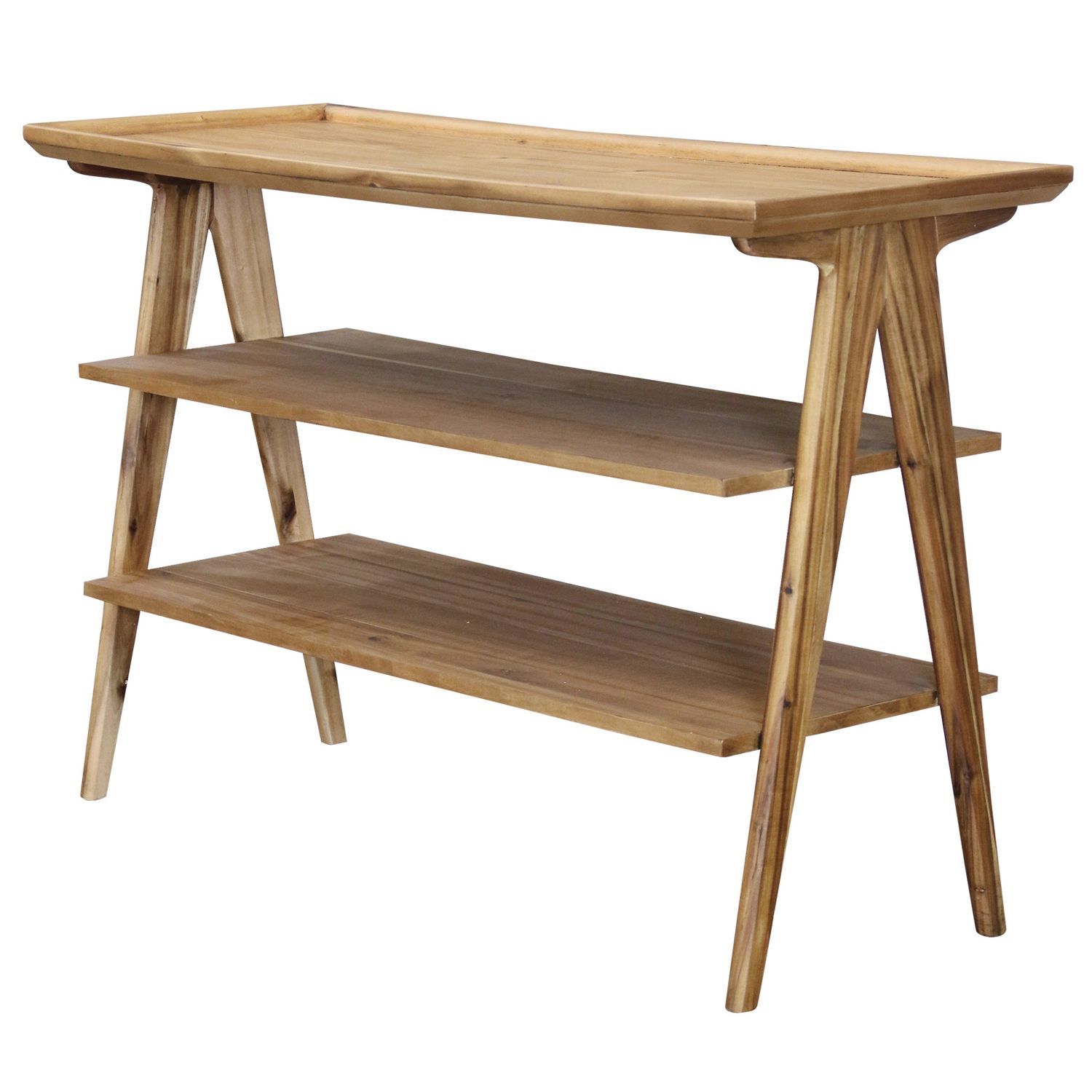 3 Tier Natural Rectangular Console Table – Pier1 Intended For Wood Rectangular Console Tables (View 18 of 20)