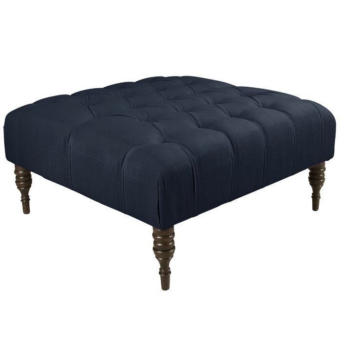 35" Tufted Square Cocktail Ottoman | Tufted Ottoman Coffee Table With Regard To White And Blush Fabric Square Ottomans (View 18 of 20)
