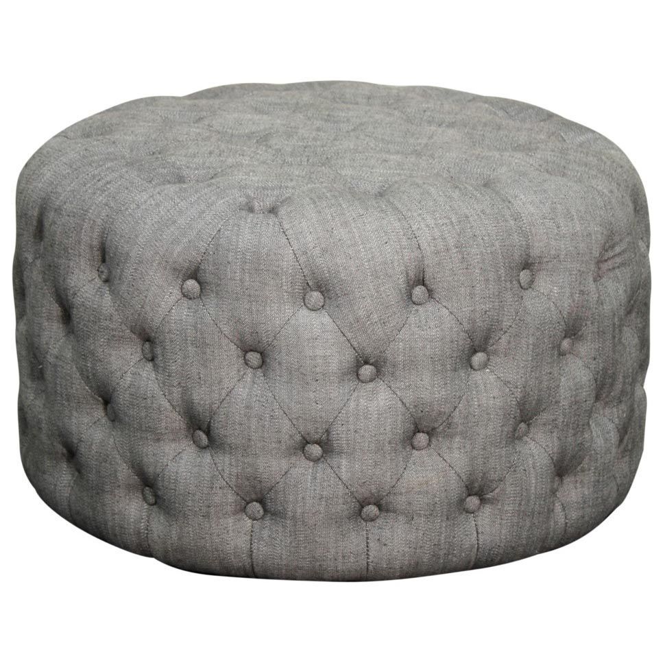 353616 Sh – Npd | Fabric Tufted Ottoman, Round Tufted Ottoman, Tufted In Textured Aqua Round Pouf Ottomans (View 4 of 20)