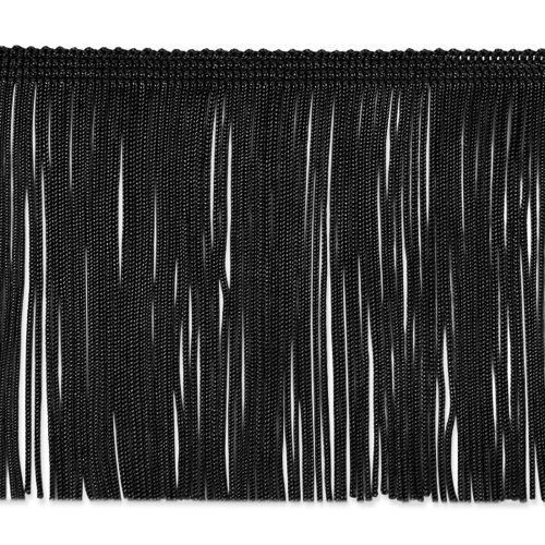 4'' Chainette Fringe Trim Black Fabricthe Yard Expo I… | Fringe With Regard To Black Fabric Ottomans With Fringe Trim (View 19 of 20)