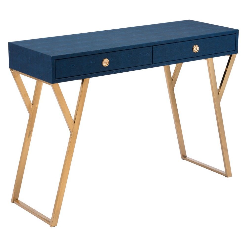 44 Modern Console Table Navy Blue/gold – Zm Home | Blue Console Table Within Gray And Gold Console Tables (View 18 of 20)
