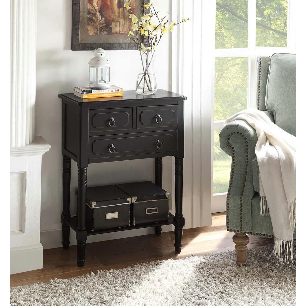 4d Concepts Simplicity Black Storage Console Table 550997 – The Home Depot Within Black Wood Storage Console Tables (View 10 of 20)