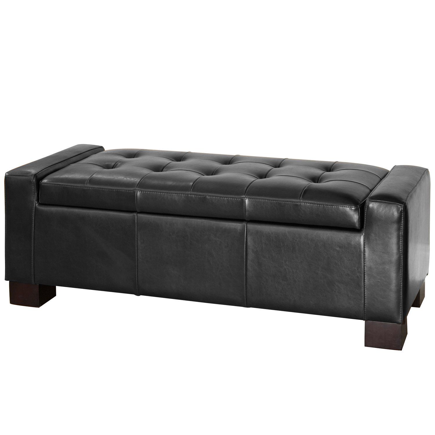 5 Best Black Leather Ottoman – Elegant Enough To Make Your Room In Black White Leather Pouf Ottomans (View 12 of 20)