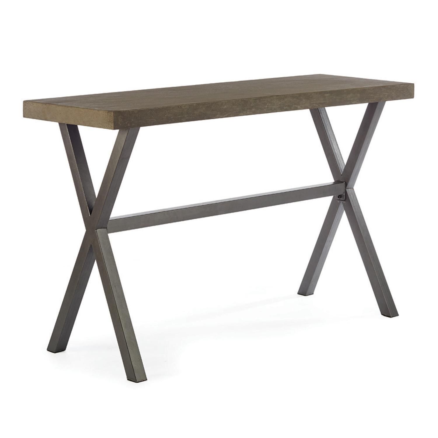 59" Concrete And Iron Indoor Outdoor Rectangular Console Table With Regard To Metal Console Tables (View 13 of 20)