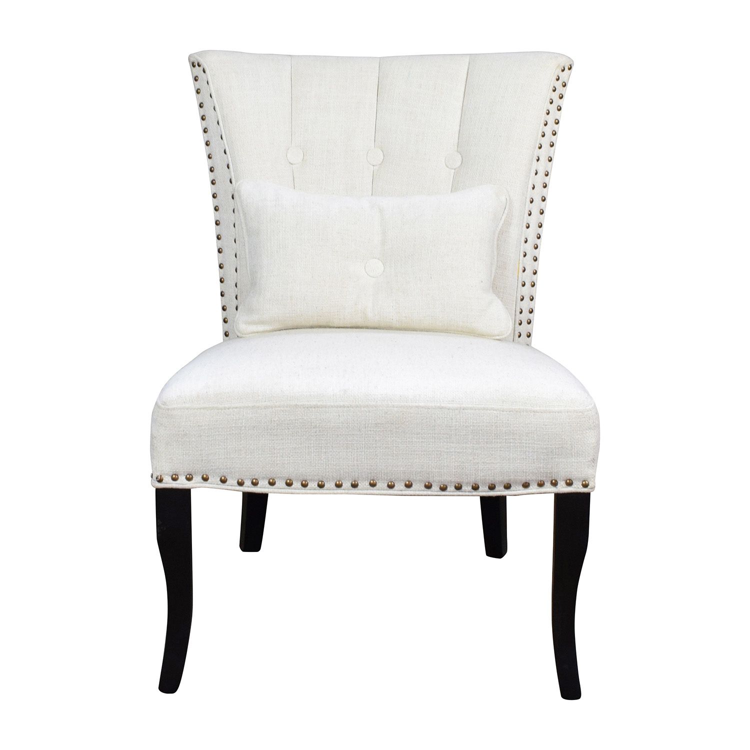66% Off – White Tufted Accent Chair / Chairs Within White Textured Round Accent Stools (View 12 of 20)