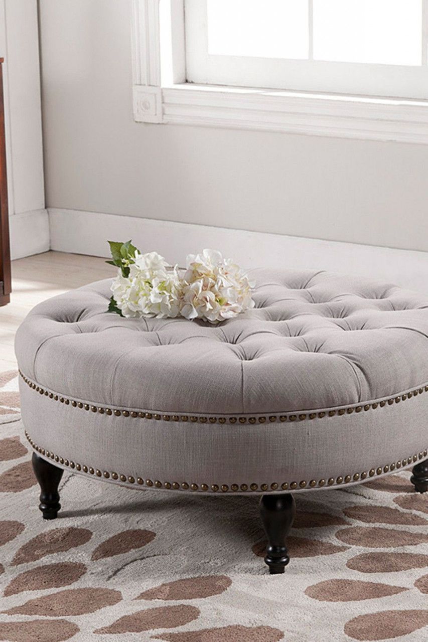 99 Luxury Beige Ottoman Coffee Table 2019 | Ottoman Decor, Round Throughout Tufted Ottoman Console Tables (View 2 of 20)