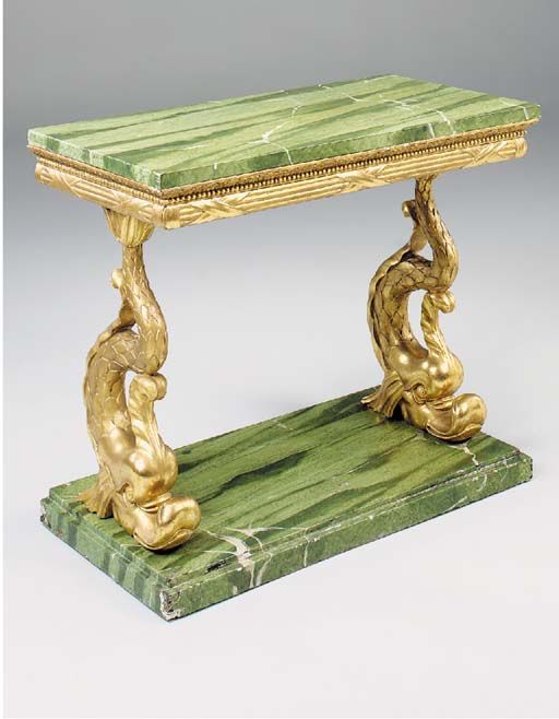 A Carved Giltwood And Simulated Marble Console Table, 20th Century, In In Marble Console Tables Set Of  (View 20 of 20)