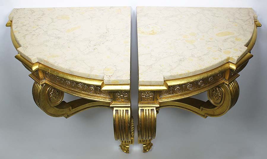 A Pair Of French Belle Epoque 19th/20th Century Louis Xv Style Gilt With Regard To Console Tables With Tripod Legs (View 15 of 20)
