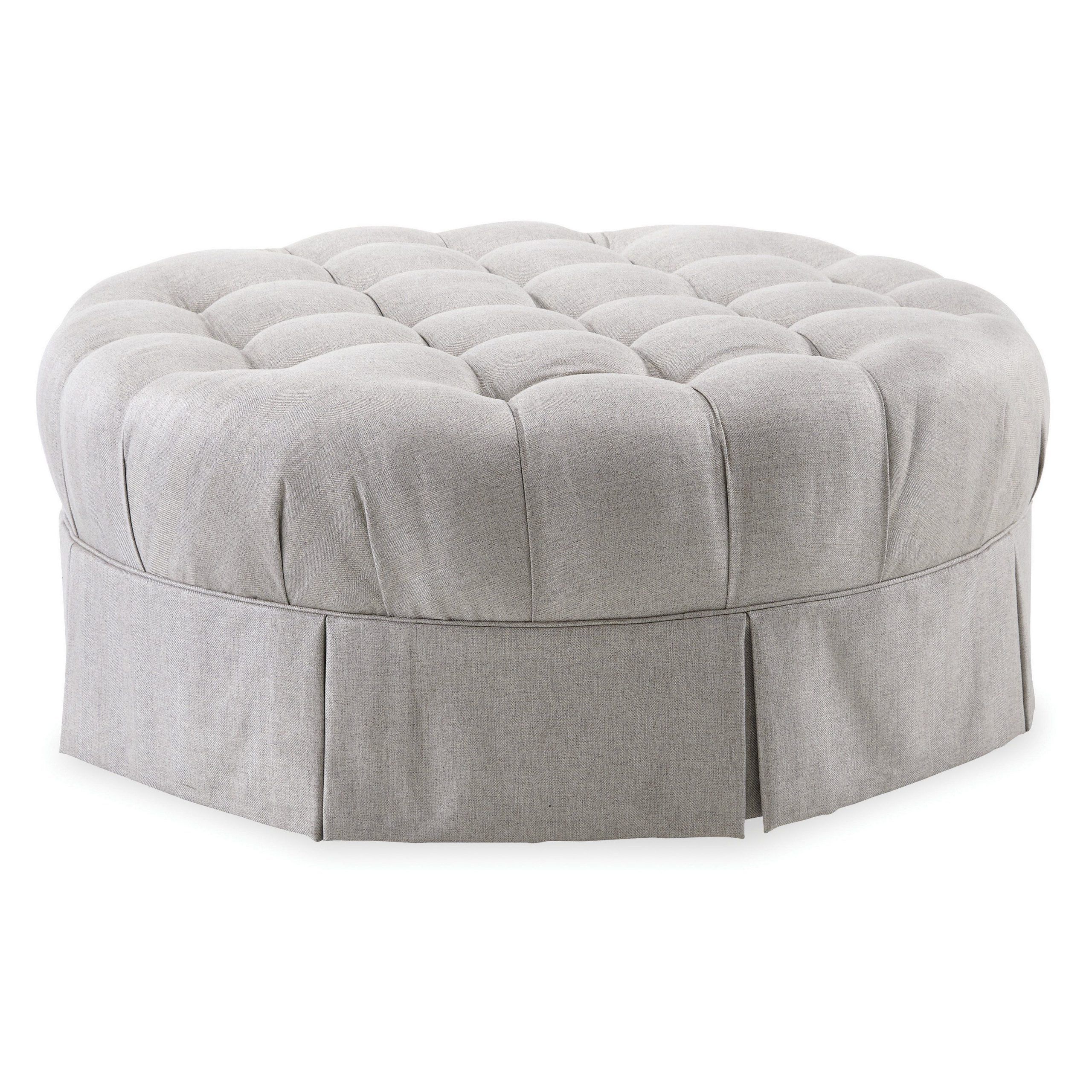 A.r.t. Furniture Ava Grey Round Tufted Ottoman | Www (View 17 of 20)