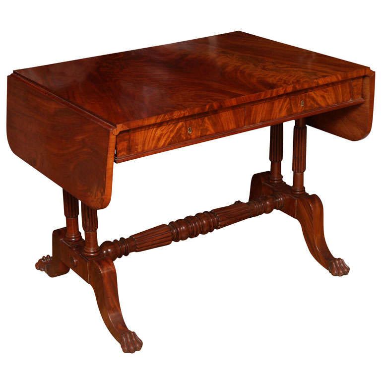A Swedish Mahogany Drop Leaf Sofa Table At 1stdibs With Regard To Leaf Round Console Tables (View 3 of 20)
