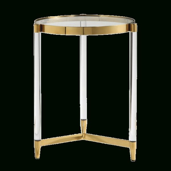 A True Glam Accent, Featuring A Gold Plated Stainless Steel Frame With Inside Gold And Clear Acrylic Console Tables (View 6 of 20)