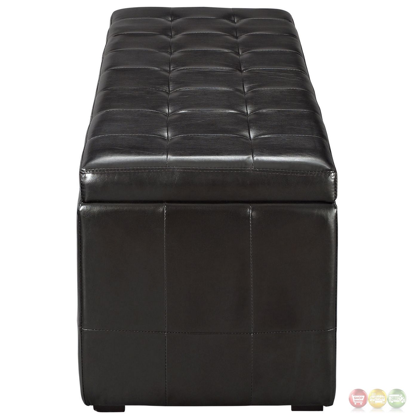 Abide Modern Leatherette Storage Ottoman W/ Button Tufted Accent, Brown In Brown And Gray Button Tufted Ottomans (View 16 of 20)
