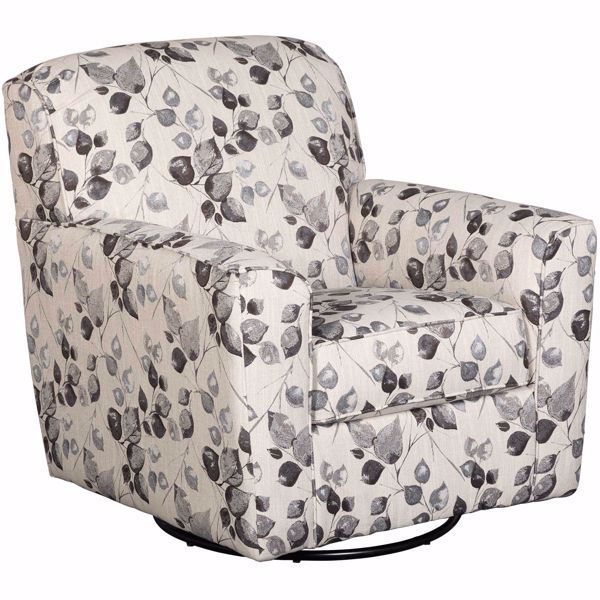 Abney Platinum Leaves Swivel Accent Chair 4970142 | Ashley Furniture With Regard To Gray And Natural Banana Leaf Accent Stools (View 16 of 20)