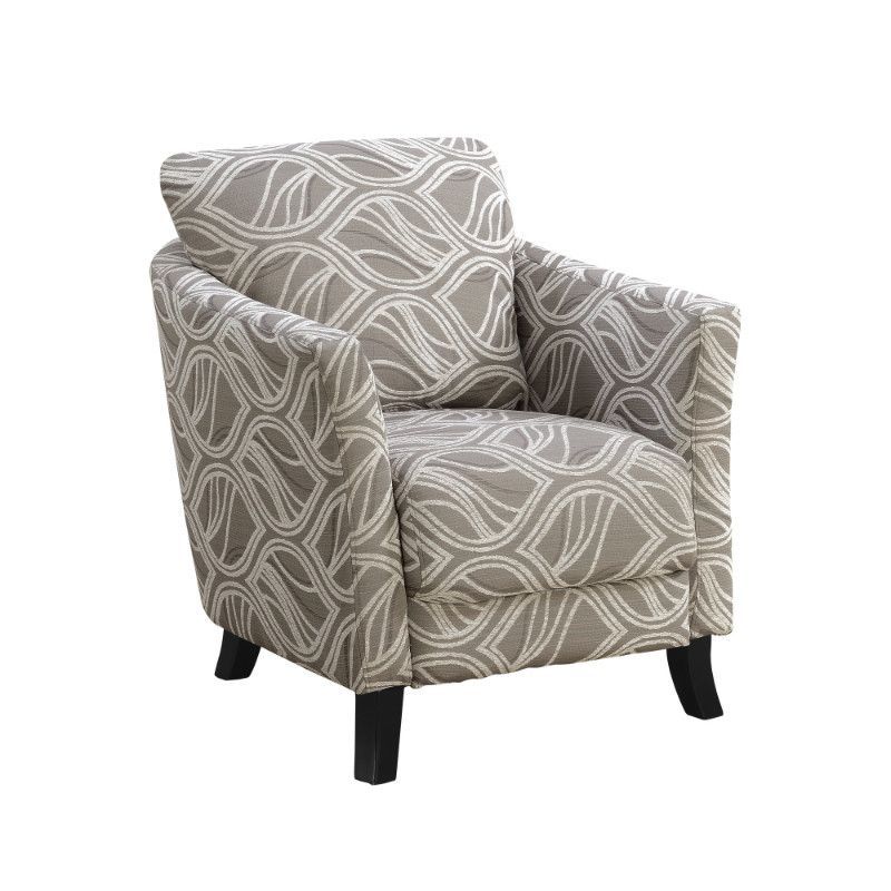 Accent Chair – Taupe Leaf Design Fabric | Accent Chairs, Wingback Pertaining To Gray And Natural Banana Leaf Accent Stools (View 7 of 20)