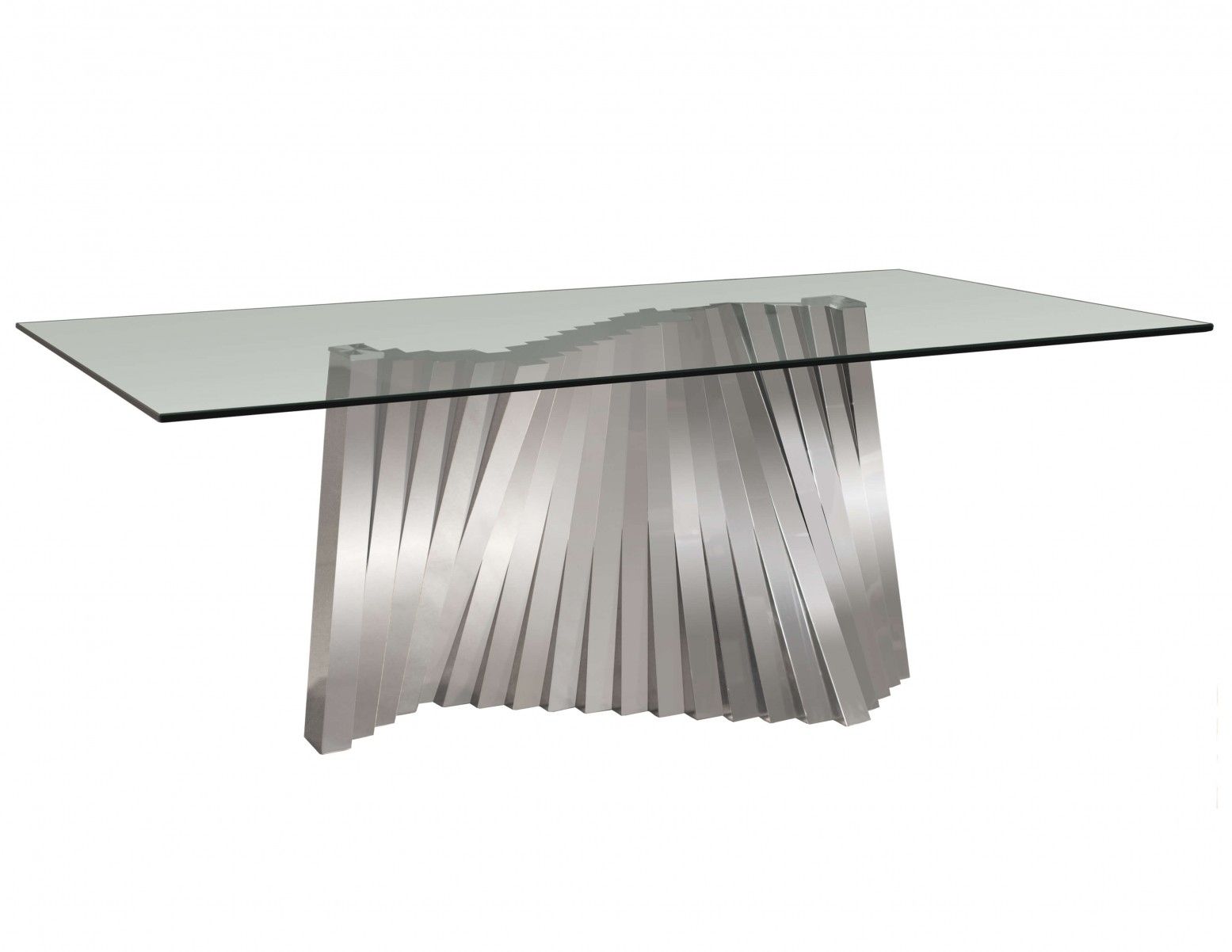 Ace Rectangular Glass Dining Table, Clear/chromesharelle Inside Chrome And Glass Rectangular Console Tables (View 19 of 20)