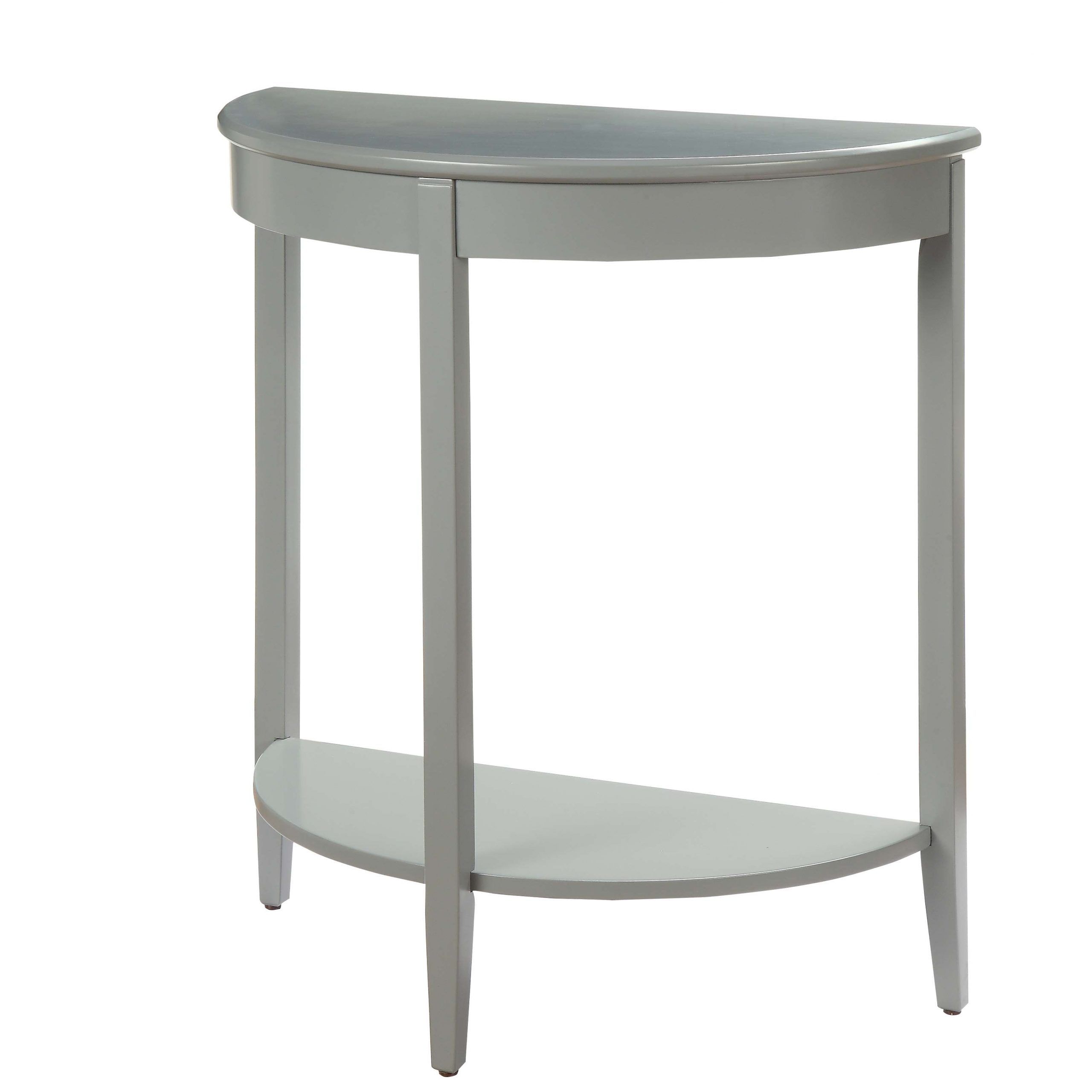 Acme Justino Half Moon Console Table In Gray With 1 Shelf – Walmart With Regard To 1 Shelf Console Tables (View 3 of 20)