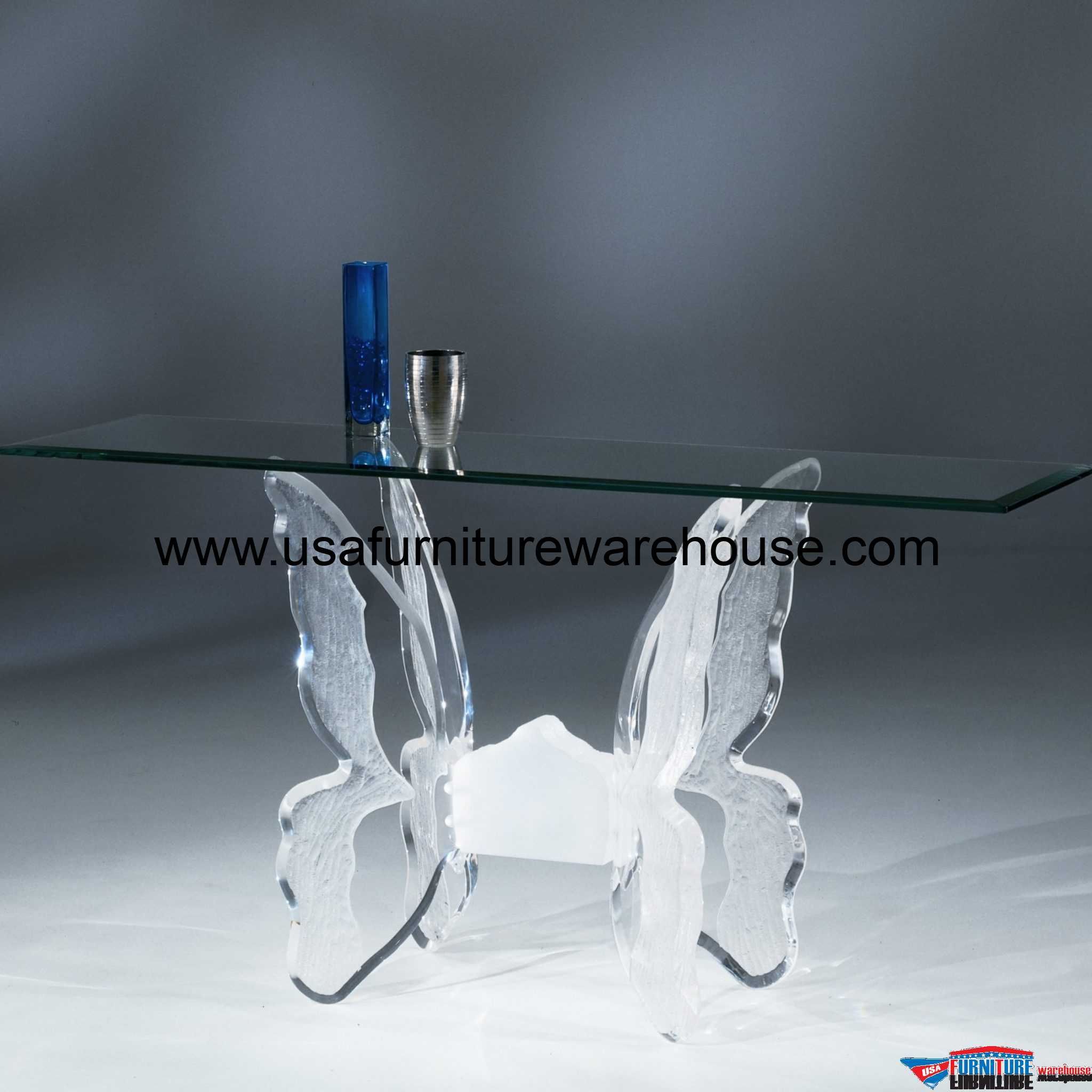Acrylic Clear Butterfly Ii Sofa Table With Glass Top Inside Acrylic Console Tables (View 20 of 20)