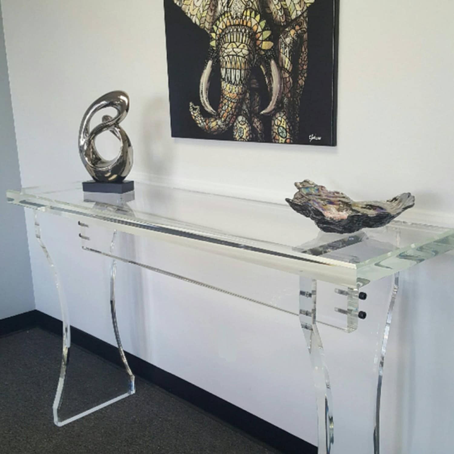 Acrylic Entryway Table Acrylic Foyer Table Acrylic Sofa | Etsy With Regard To Acrylic Console Tables (View 5 of 20)