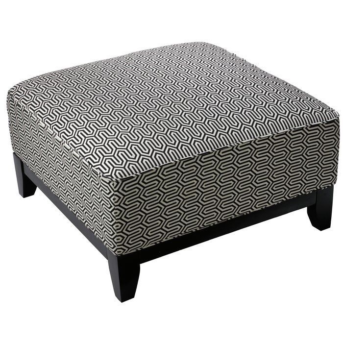 Add A Stylish Pop Of Pattern To Any Space With This Eye Catching Square Intended For Black Fabric Ottomans With Fringe Trim (View 9 of 20)