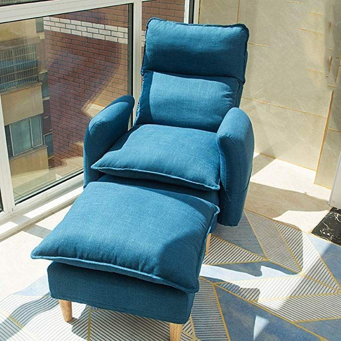 Amazon: Lazy Sofa Chair For Living Room,bedroom,club,office Modern Inside Blue Fabric Lounge Chair And Ottomans Set (View 15 of 20)