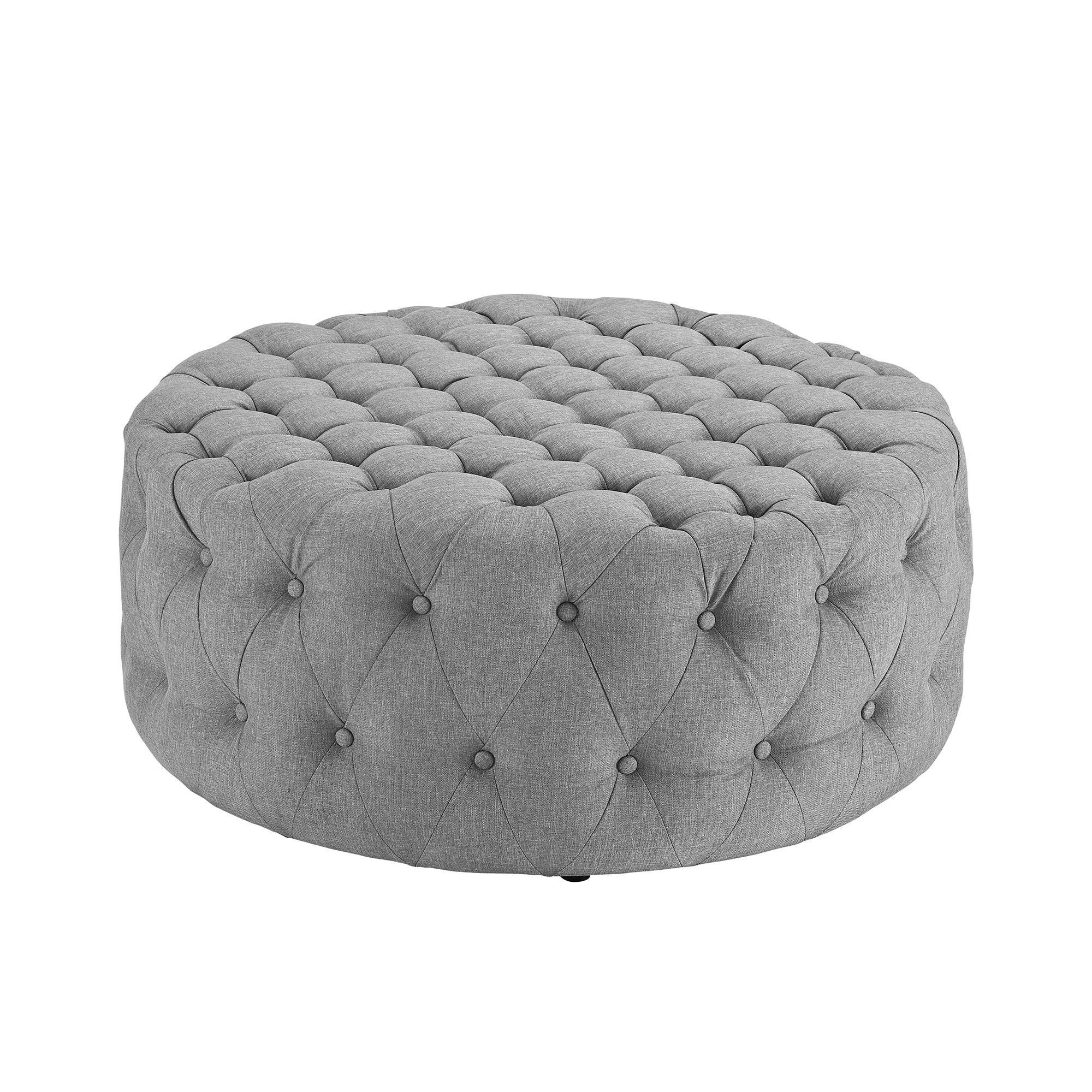 Amour Upholstered Fabric Ottoman Light Gray – Modway | Upholstered Pertaining To Light Gray Velvet Fabric Accent Ottomans (View 4 of 20)
